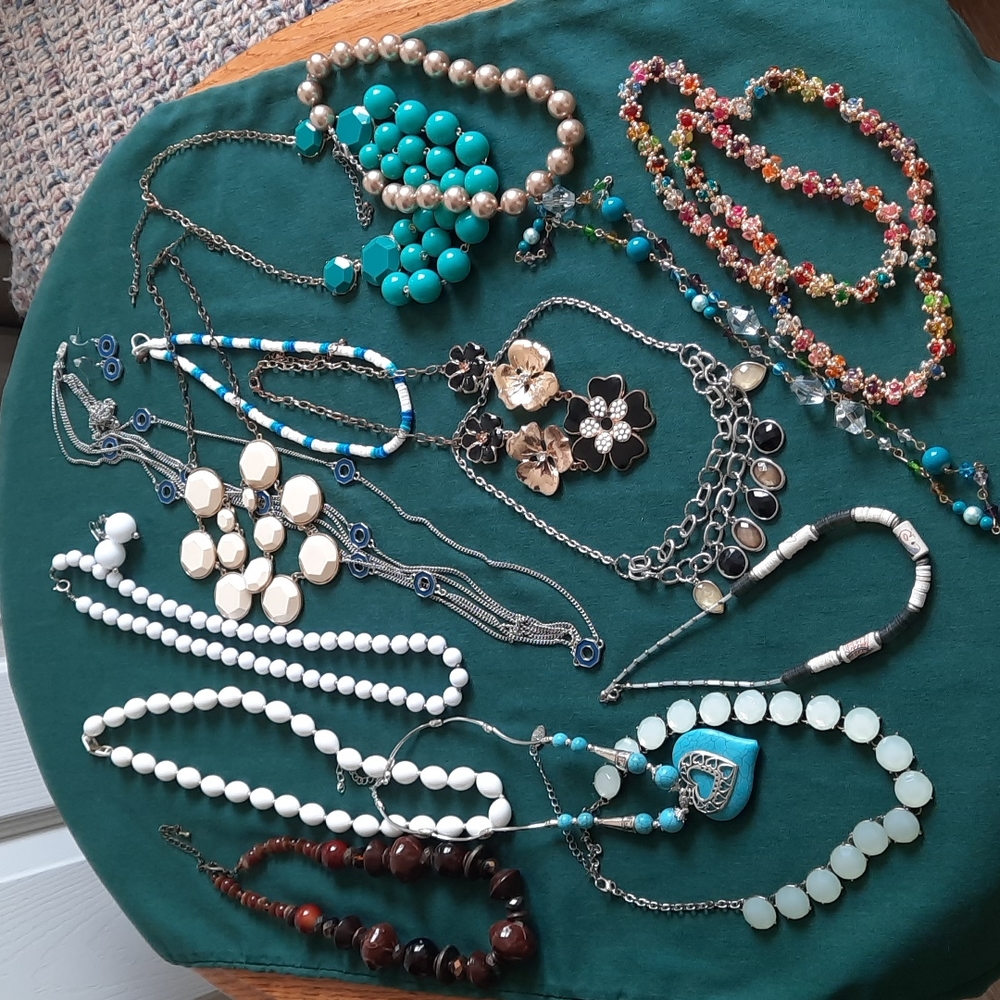 Costume, Fashion, Boho & Vintage Necklace Lot of 15
